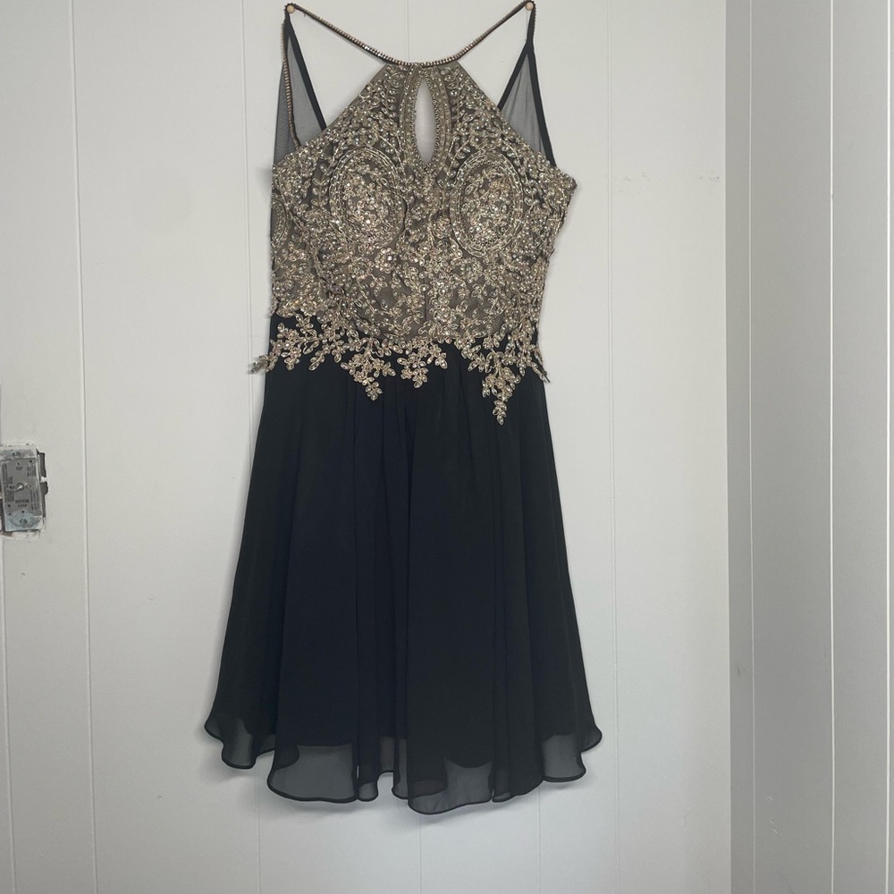 black and gold dress